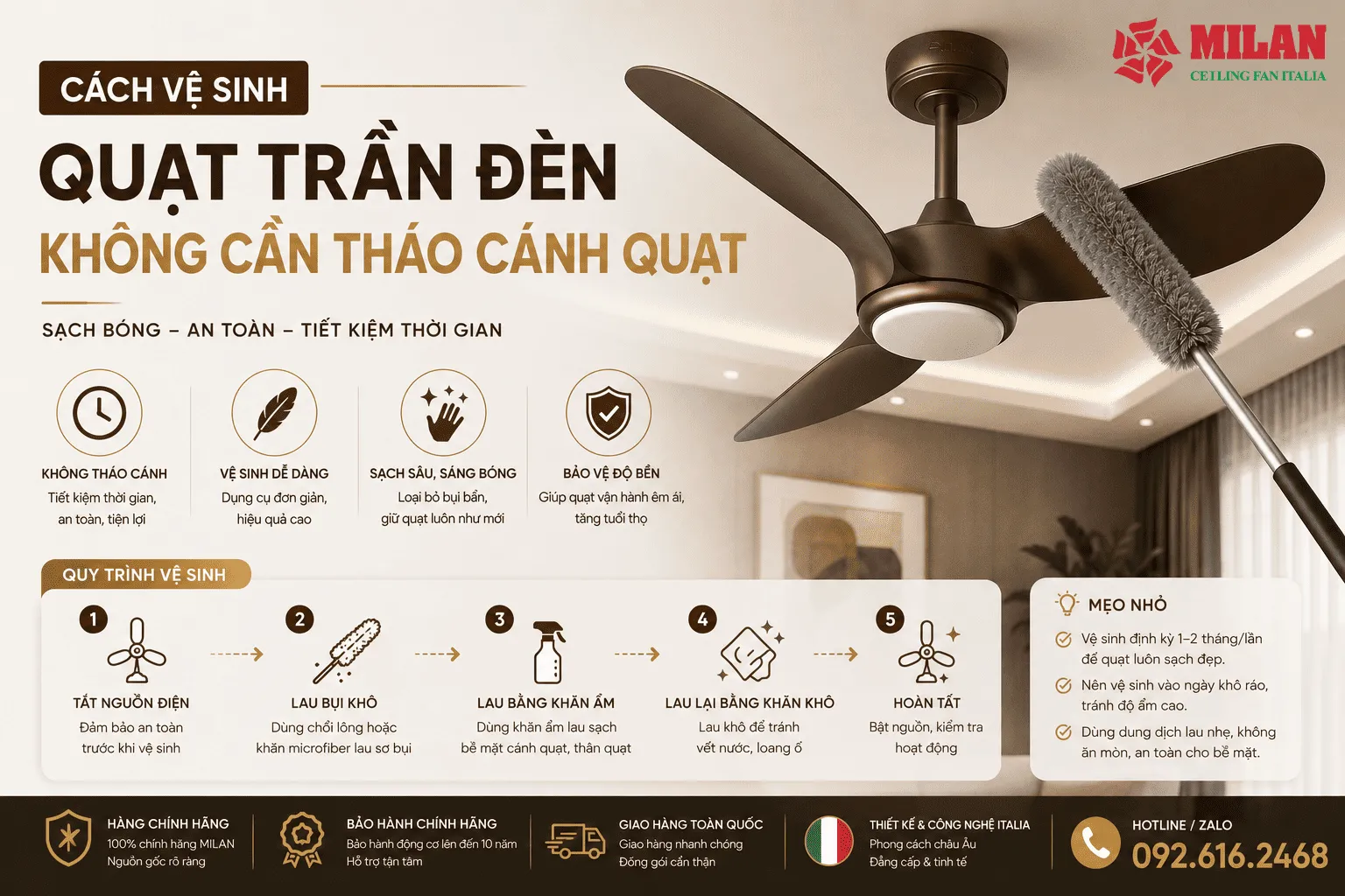 quạt trần đèn 3 cánh tiết kiệm điện